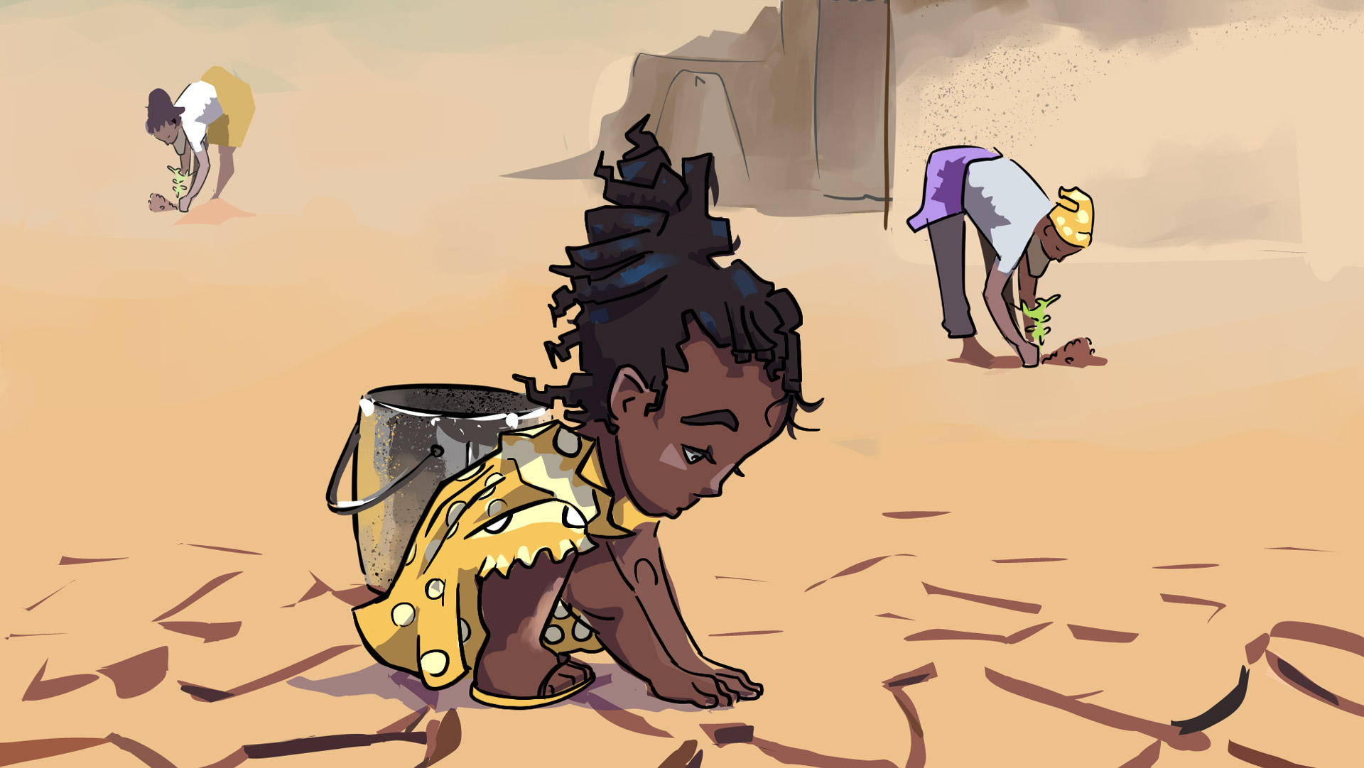 Madamfo Ghana Illustration und Animation